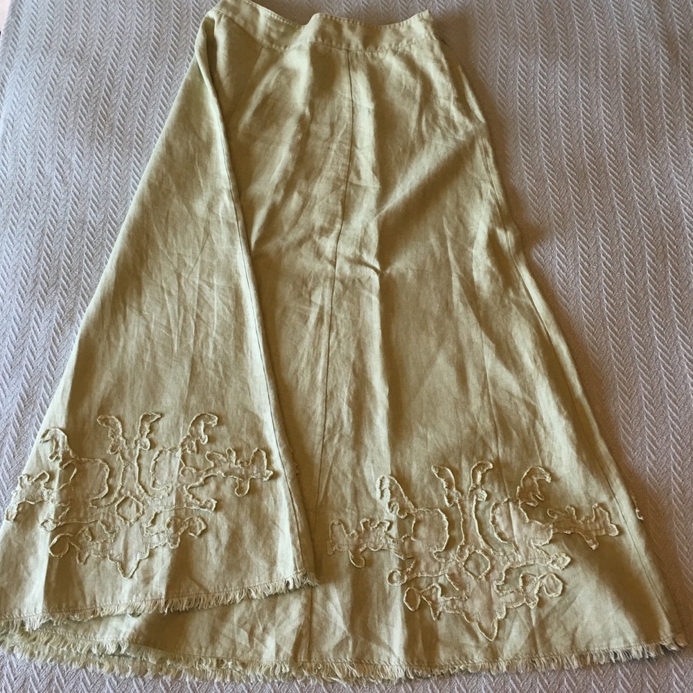Soft Surroundings Linen Midi Skirt